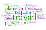 Nuage de mots (plan sant&eacute;, risques, travail, pr&eacute;vention)