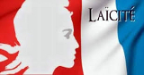 La&iuml;cit&eacute; et Mariane sur drapeau fran&ccedil;ais