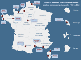 Carte de France des forums &agrave; la mobilit&eacute; interminist&eacute;rielle