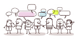 Personnages &eacute;changeant via des bulles de bande dessin&eacute;e